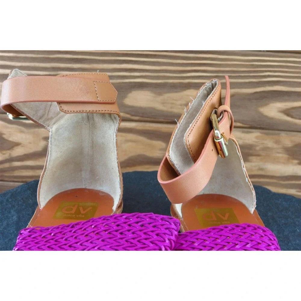 Dolce Vita Sz 7 M Brown Ankle Strap‎ Leather Women Sandals